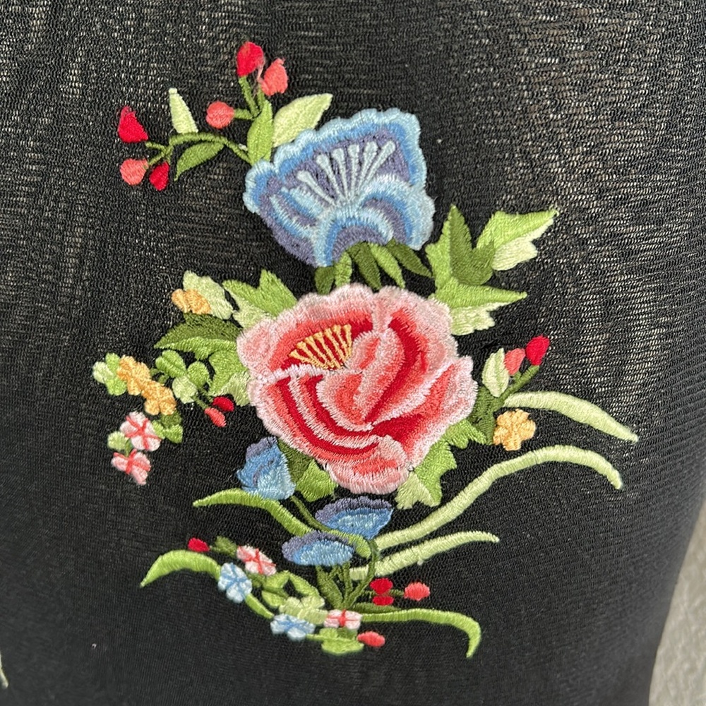 90’s Vivienne Tam mesh floral embroidered skirt - Picture 4 of 8
